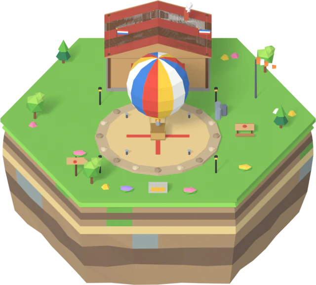 Hot air balloon station