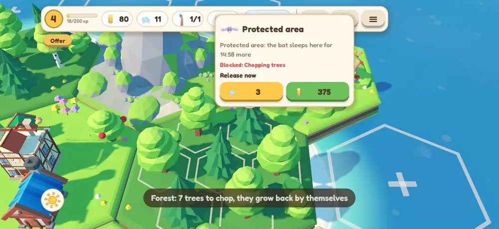 A protected area around an endangered animal