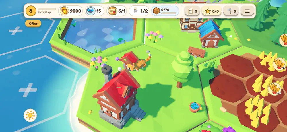 Pets roam around your island