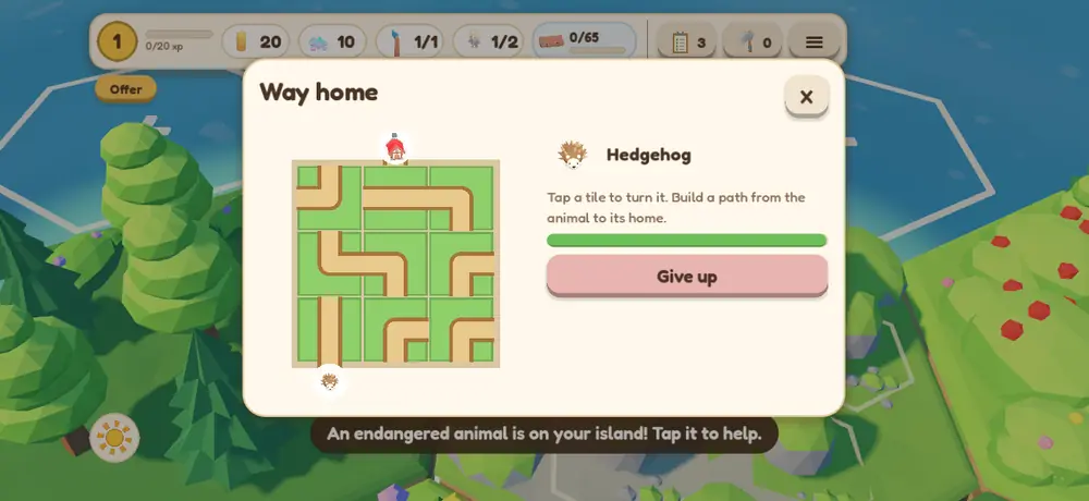 The mini puzzle to bring a hedgehog home